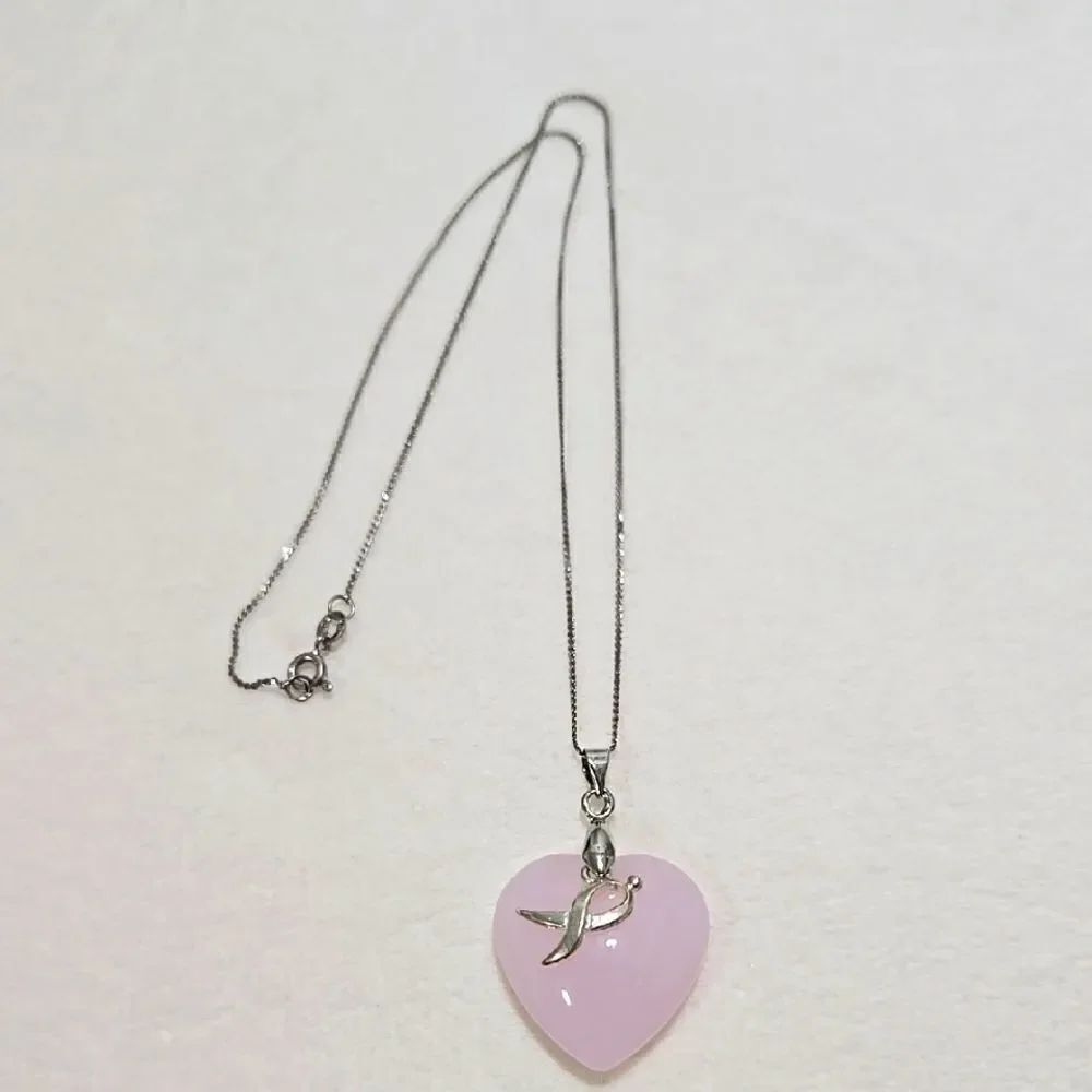 Rose Quartz Pendant 925 Necklace